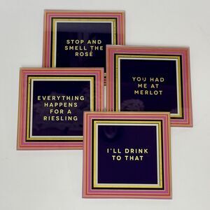 Macys exclusive Trina Turk art classic ceramic art deco glass coaster w/feet new